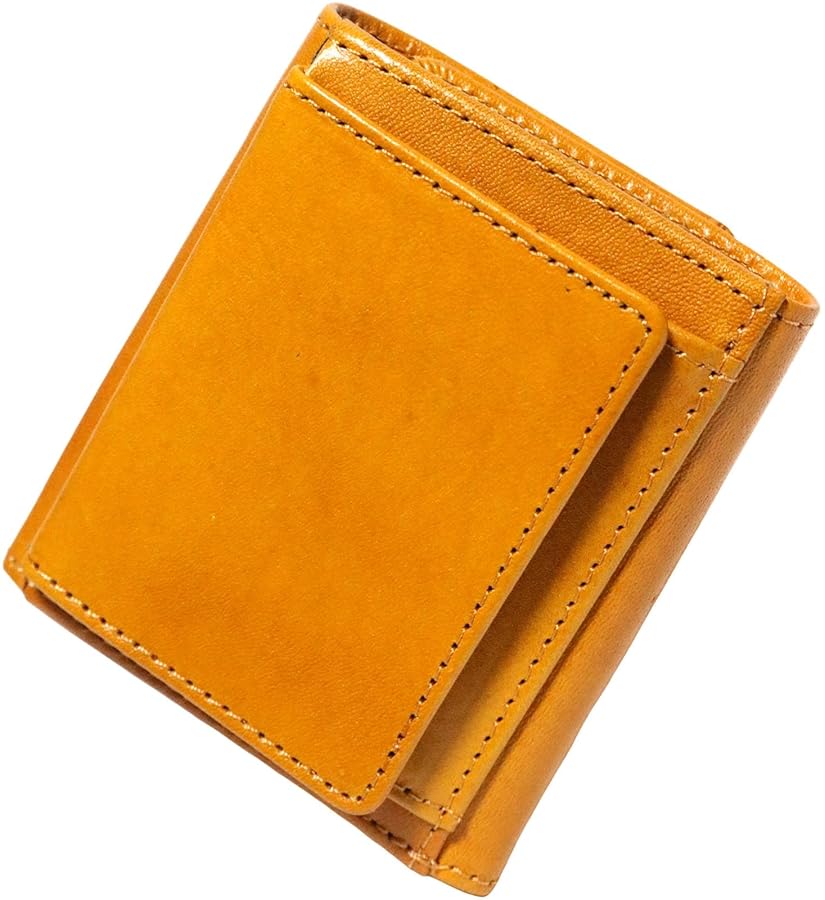 Amazon | [ベルクート] イエロー 三つ折り財布 イタリアンレザー